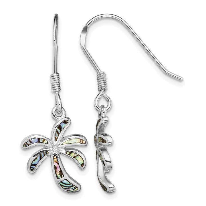 Sterling Silver Abalone Palm Tree Earrings, view 1 of 4