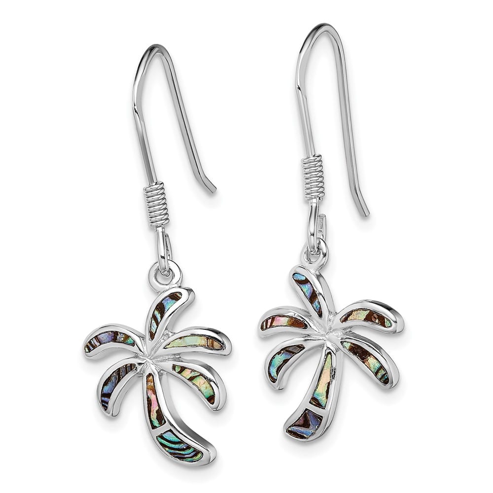 Sterling Silver Abalone Palm Tree Earrings, view 2 of 4
