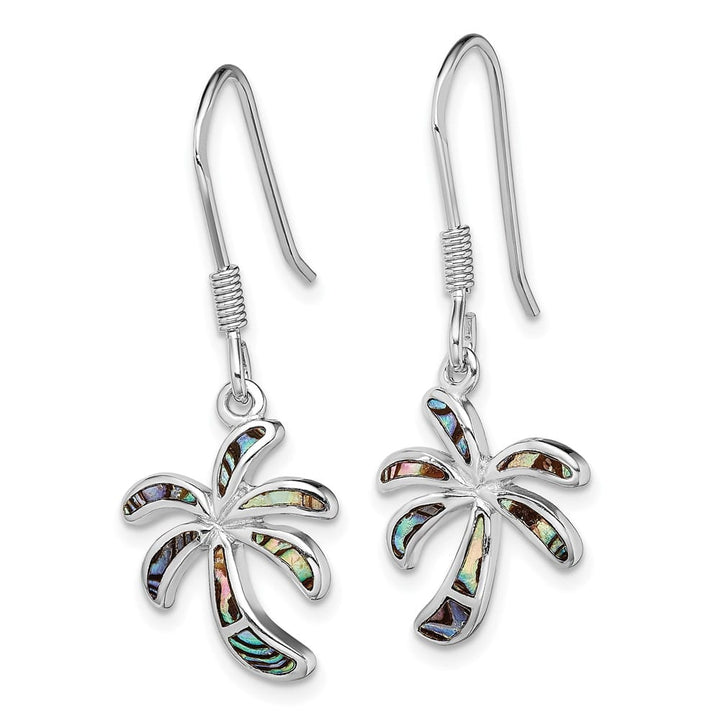 Sterling Silver Abalone Palm Tree Earrings, view 2 of 4
