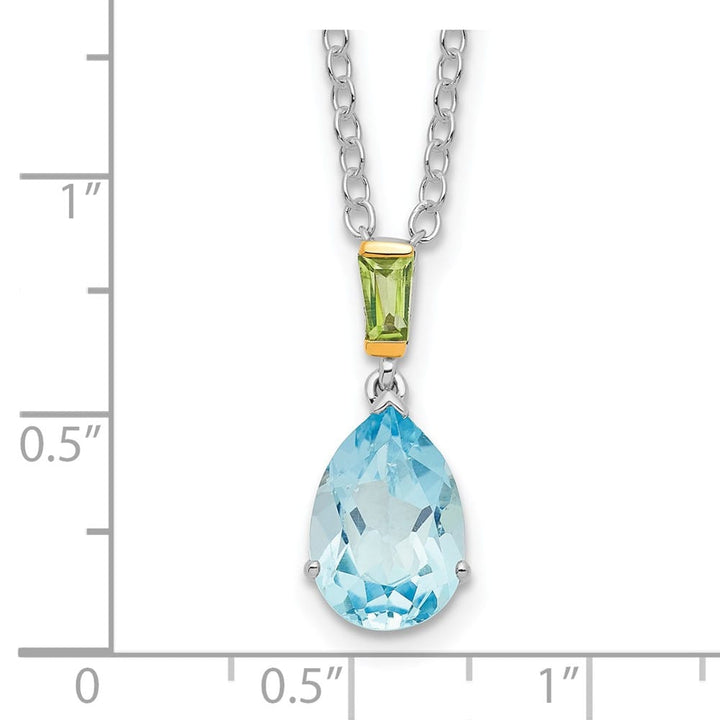 Sterling Silver Accent Sky Blue Topaz and Peridot 20 inch Necklace