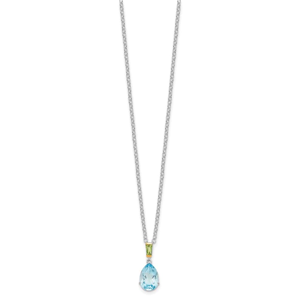 Sterling Silver Accent Sky Blue Topaz and Peridot 20 inch Necklace