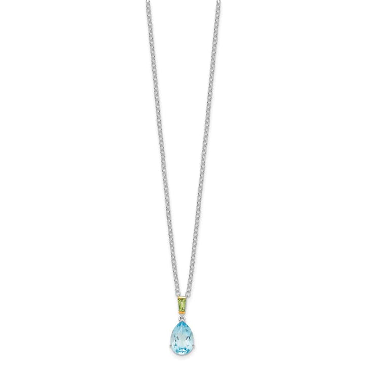 Sterling Silver Accent Sky Blue Topaz and Peridot 20 inch Necklace