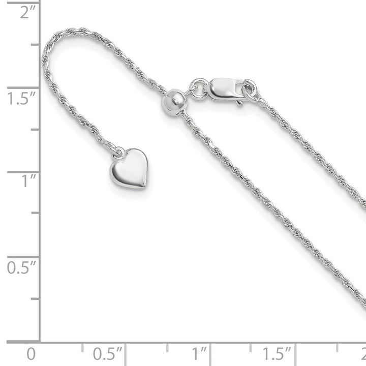 Sterling Silver Adjustable 1.2mm D.C. Rope Chain