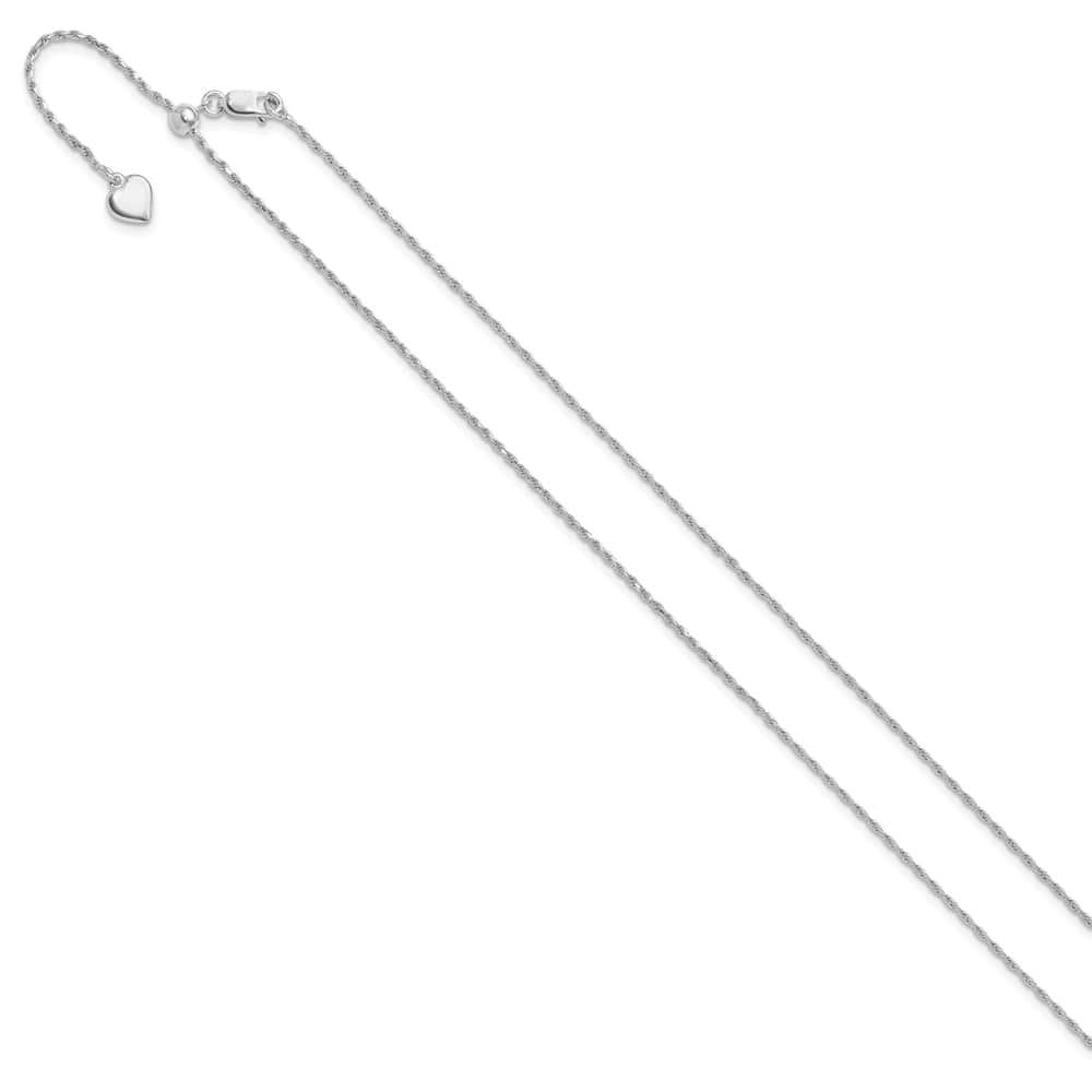 Sterling Silver Adjustable 1.2mm D.C. Rope Chain