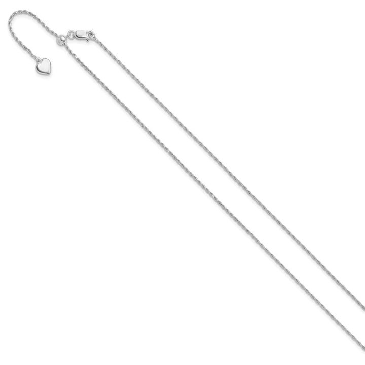 Sterling Silver Adjustable 1.2mm D.C. Rope Chain