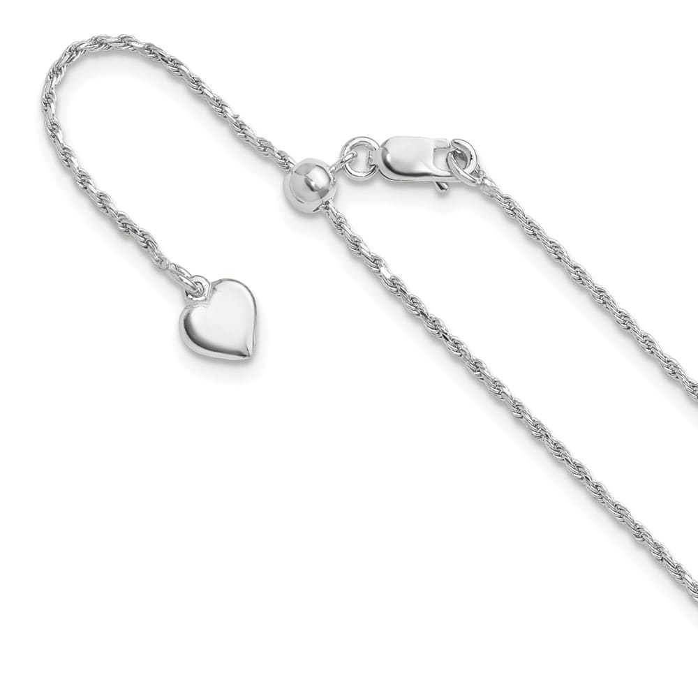 Sterling Silver Adjustable 1.2mm D.C. Rope Chain