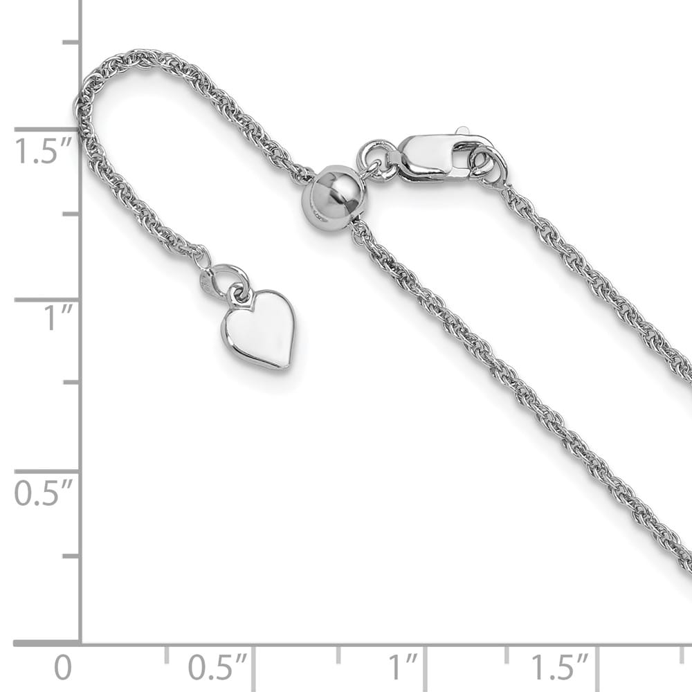 Sterling Silver Adjustable 1.55mm Loose Rope Chain