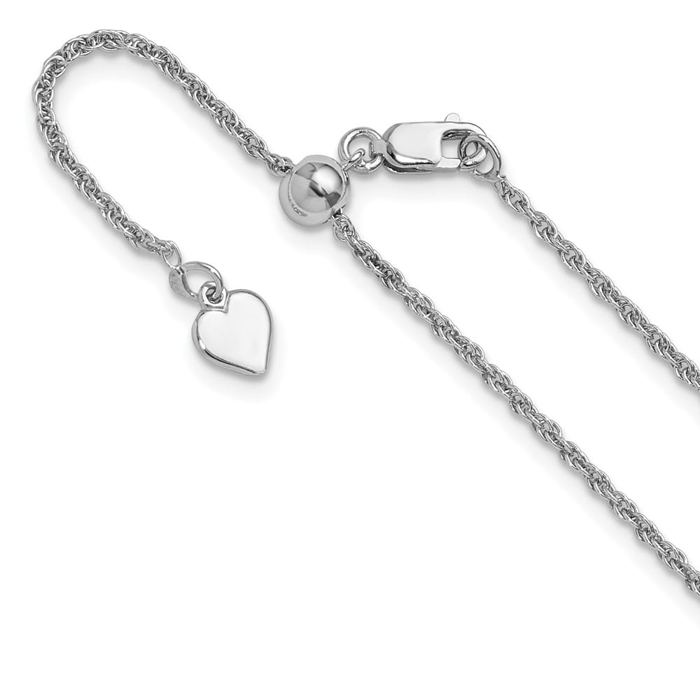Sterling Silver Adjustable 1.55mm Loose Rope Chain