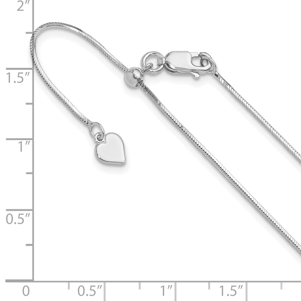 Sterling Silver Adjustable 1mm D.C. Square Snake Chain
