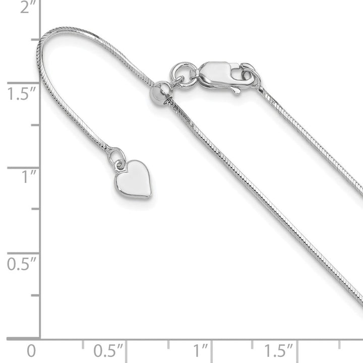 Sterling Silver Adjustable 1mm D.C. Square Snake Chain