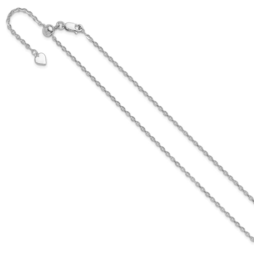 Sterling Silver Adjustable 2mm Cable Chain