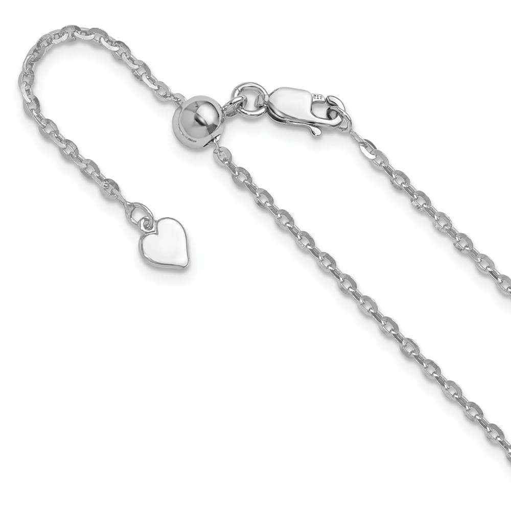 Sterling Silver Adjustable 2mm Cable Chain