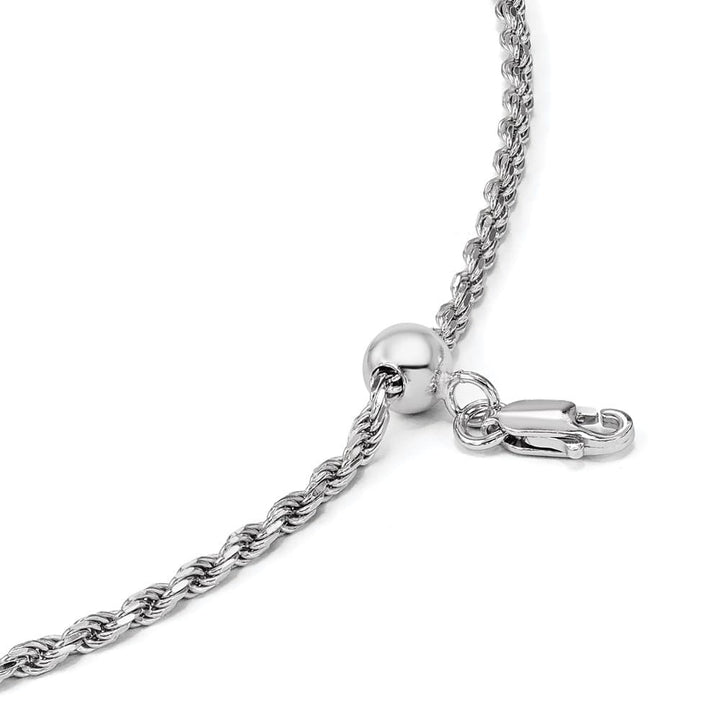 Sterling Silver Adjustable 2mm D.C. Rope Chain