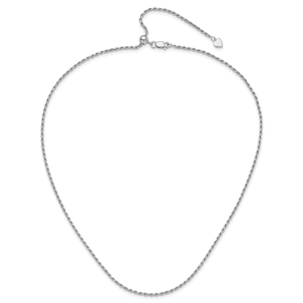Sterling Silver Adjustable 2mm D.C. Rope Chain
