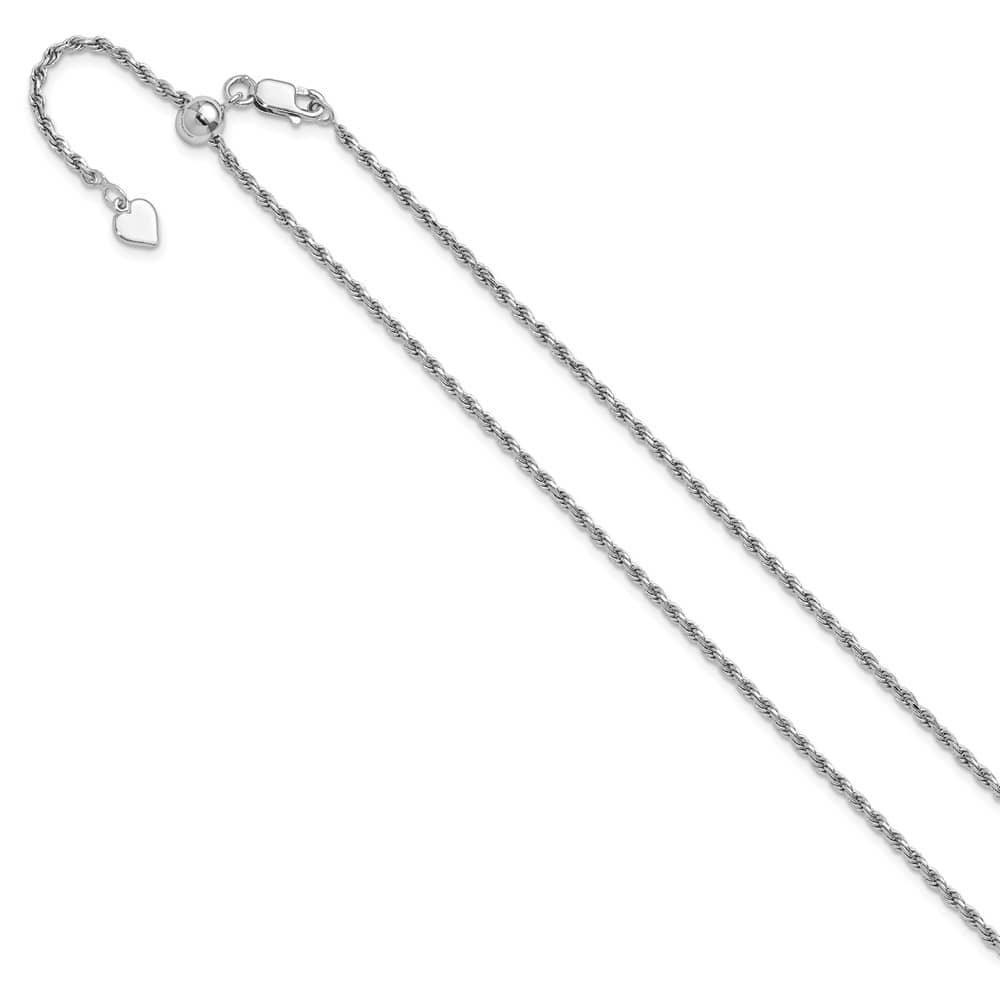 Sterling Silver Adjustable 2mm D.C. Rope Chain