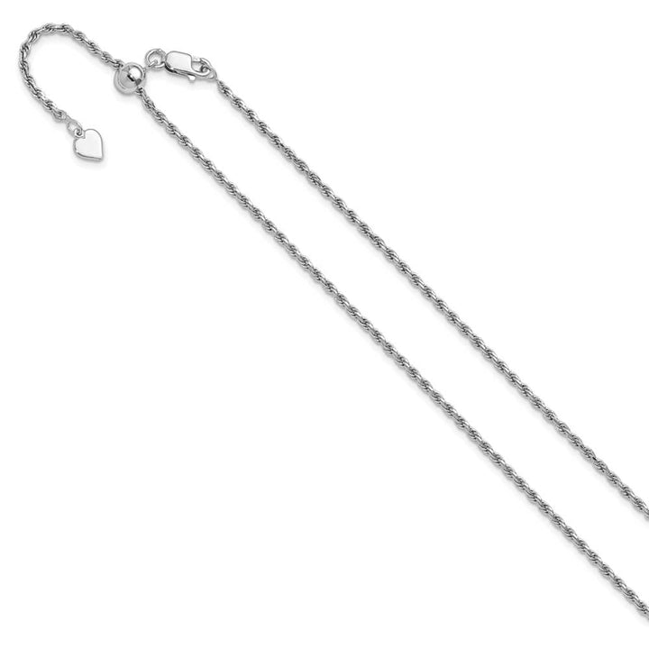 Sterling Silver Adjustable 2mm D.C. Rope Chain