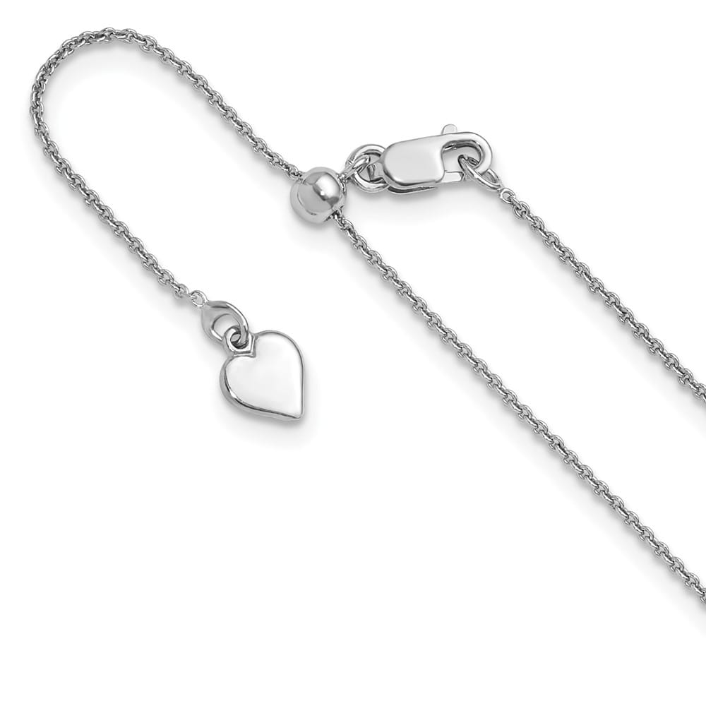 Sterling Silver Adjustable .95mm Rolo Chain