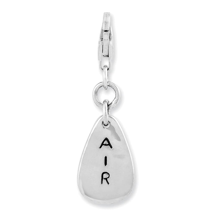 Sterling Silver Air Symbol with Fancy Lobster Clasp Charm