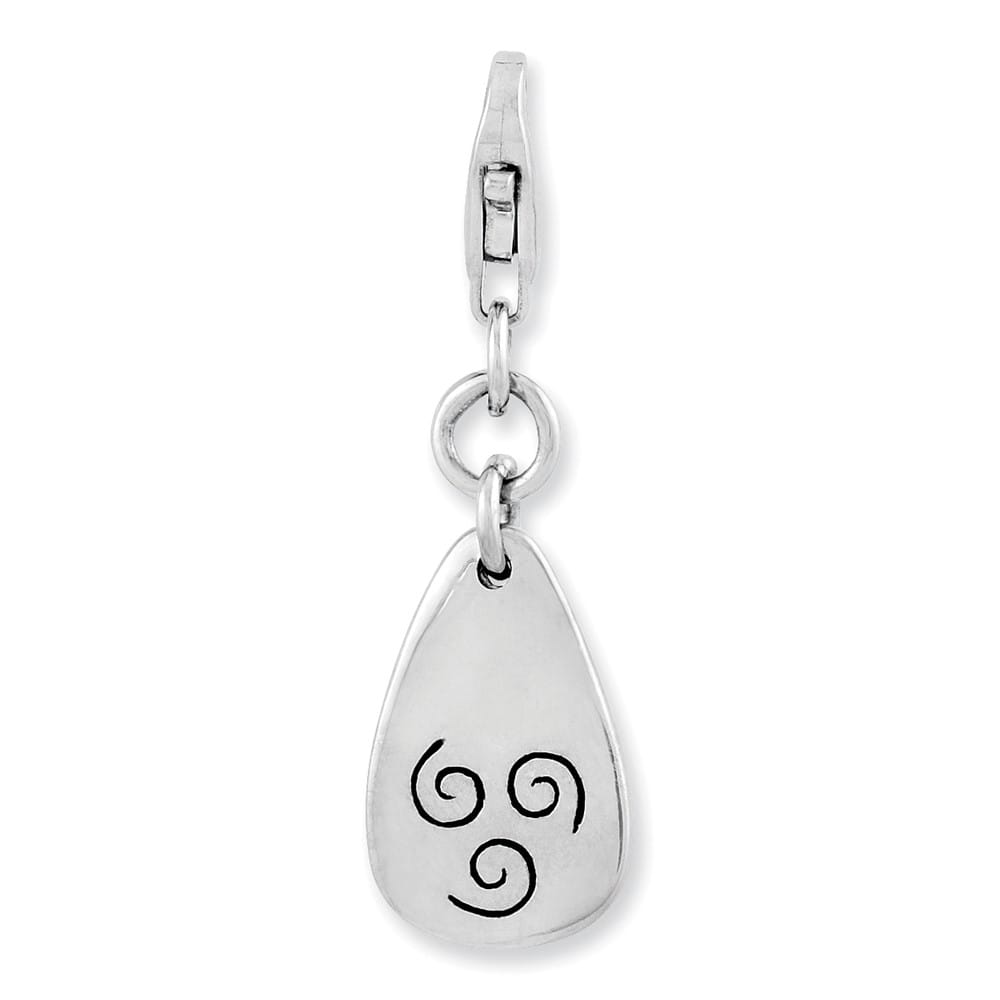 Sterling Silver Air Symbol with Fancy Lobster Clasp Charm