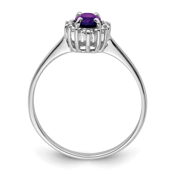 Sterling Silver Amethyst & Diamond Ring