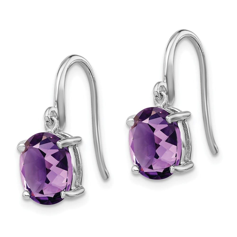 Sterling Silver Amethyst Wire Earrings, view 2 of 4