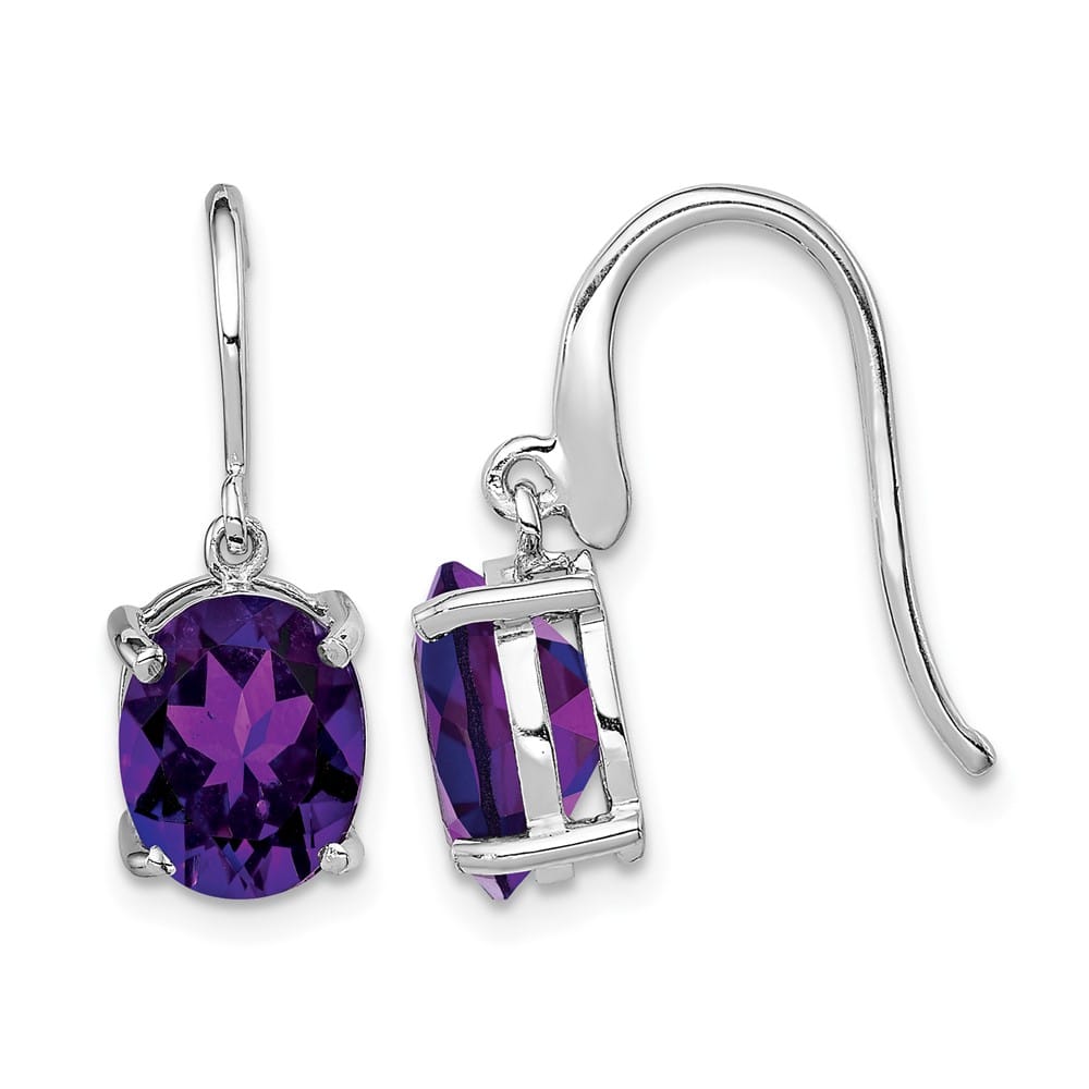 Sterling Silver Amethyst Wire Earrings, view 1 of 4