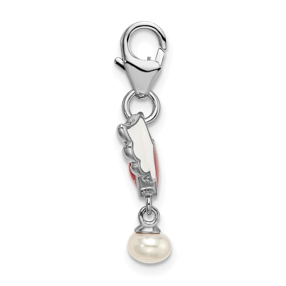 Sterling Silver Amore La Vita White Freshwater Pearl Heart Charm