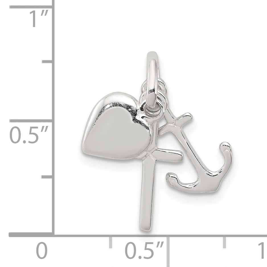 Sterling Silver Anchor and Heart Pendant