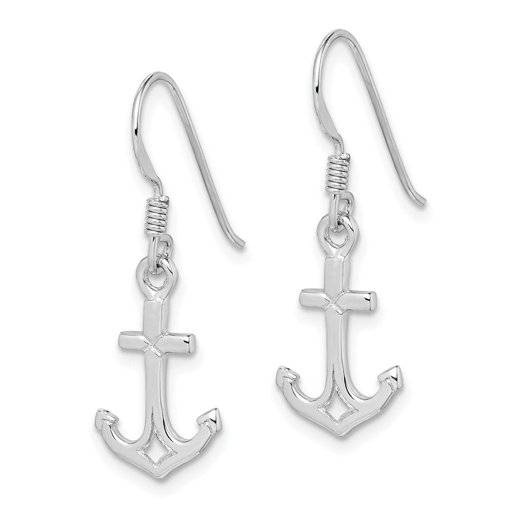 Sterling Silver Anchor Earrings, view 2 of 4