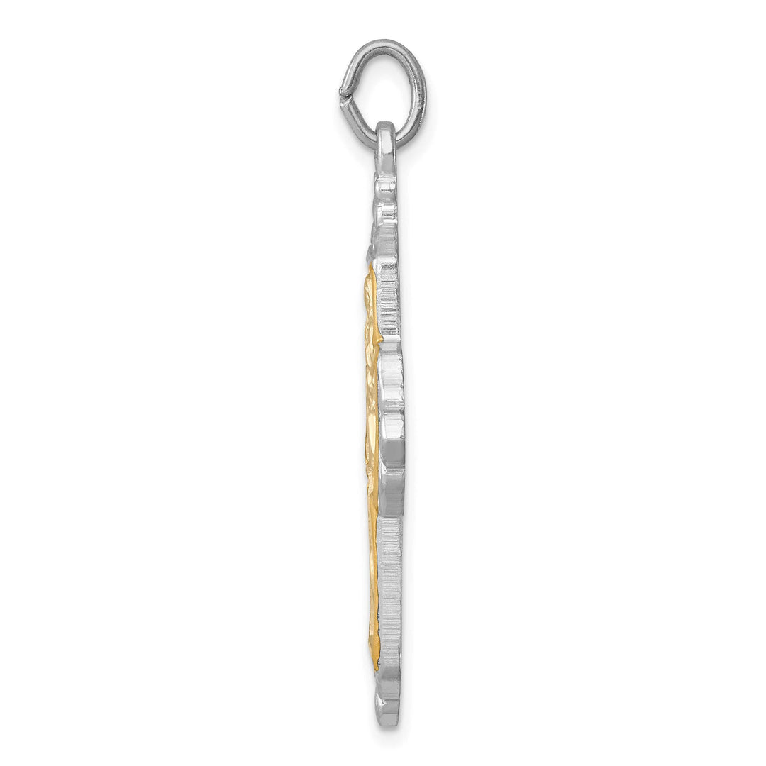 Sterling Silver and Gold-tone 4-Way Medal Cross Pendant