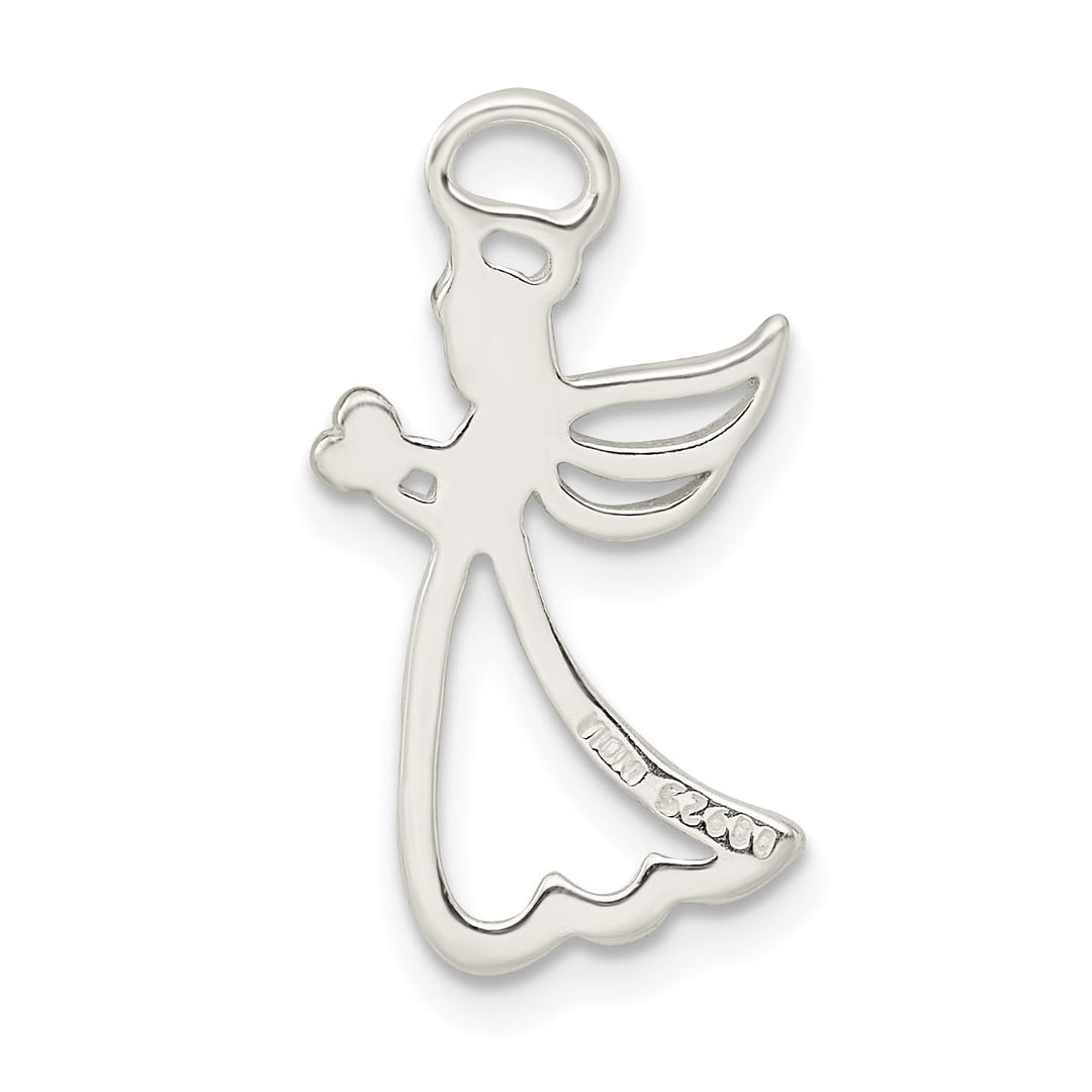 Sterling Silver and Rose-tone Polished Angel Pendant