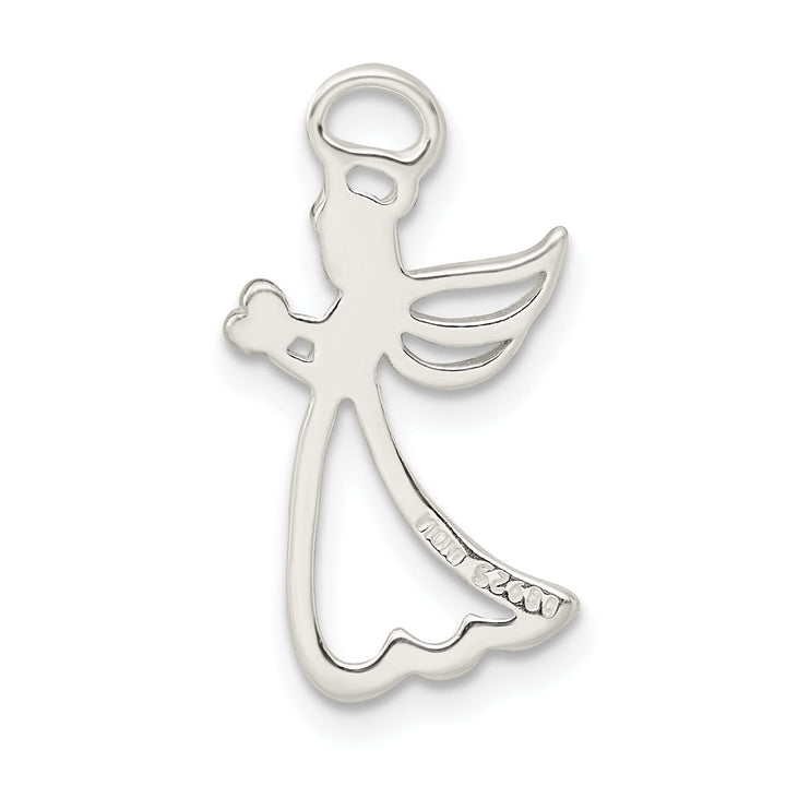Sterling Silver and Rose-tone Polished Angel Pendant