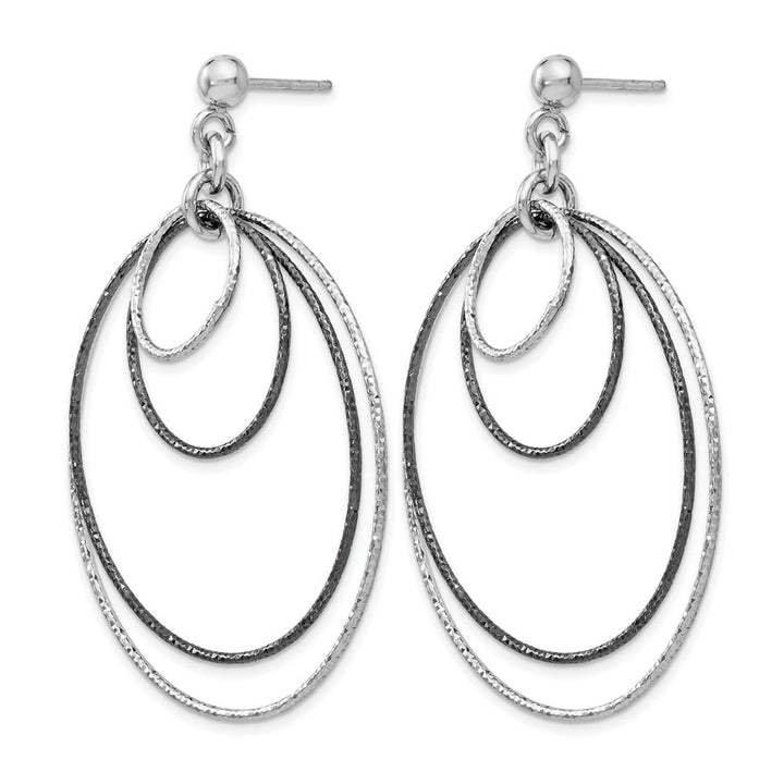 Sterling Silver and Ruthenium D.C. Post Hoop Earrings