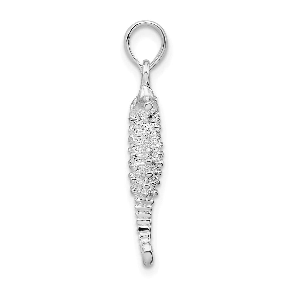 Sterling Silver and Textured 3D Seahorse Pendant