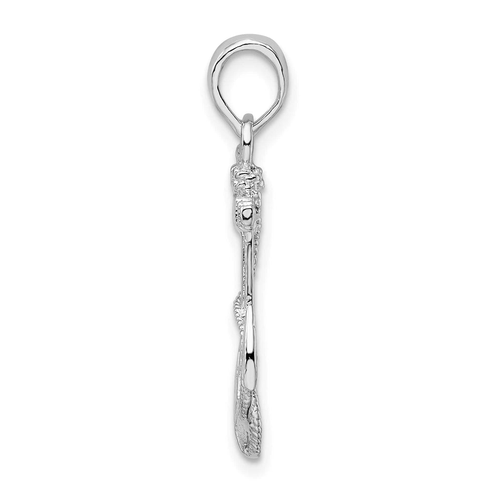 Sterling Silver and Textured Anchor with Rope Pendant
