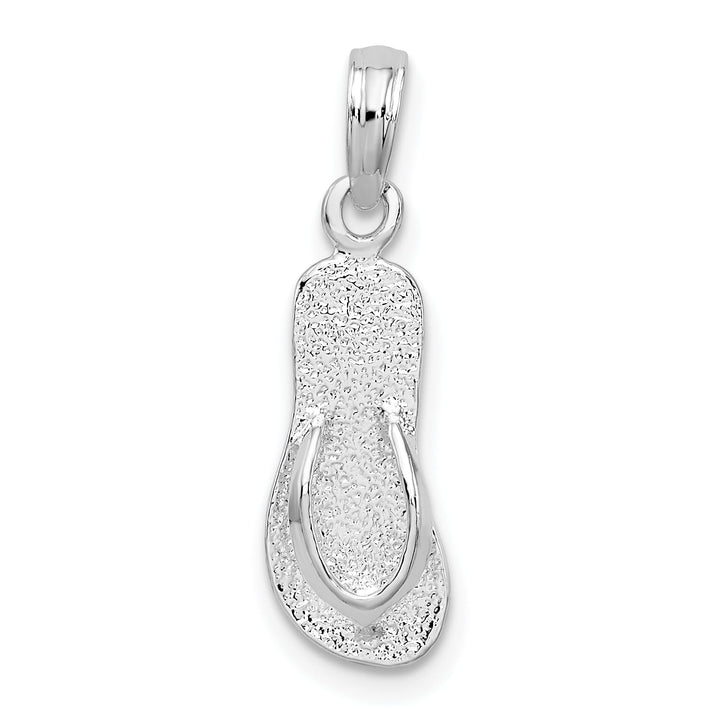 Sterling Silver and Textured Flip Flop Pendant