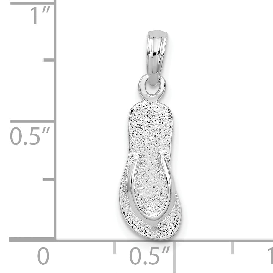 Sterling Silver and Textured Flip Flop Pendant