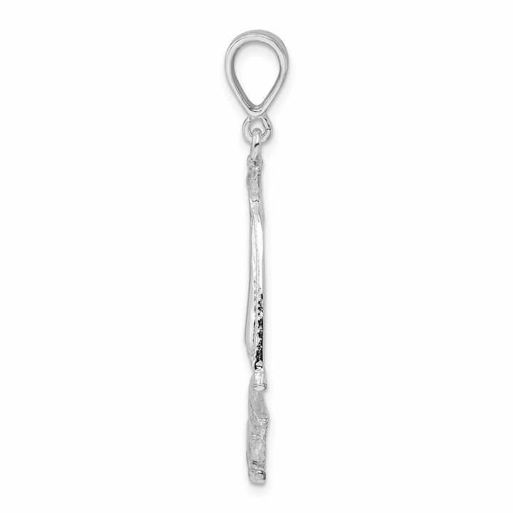 Sterling Silver and Textured Sailboat on Water Pendant
