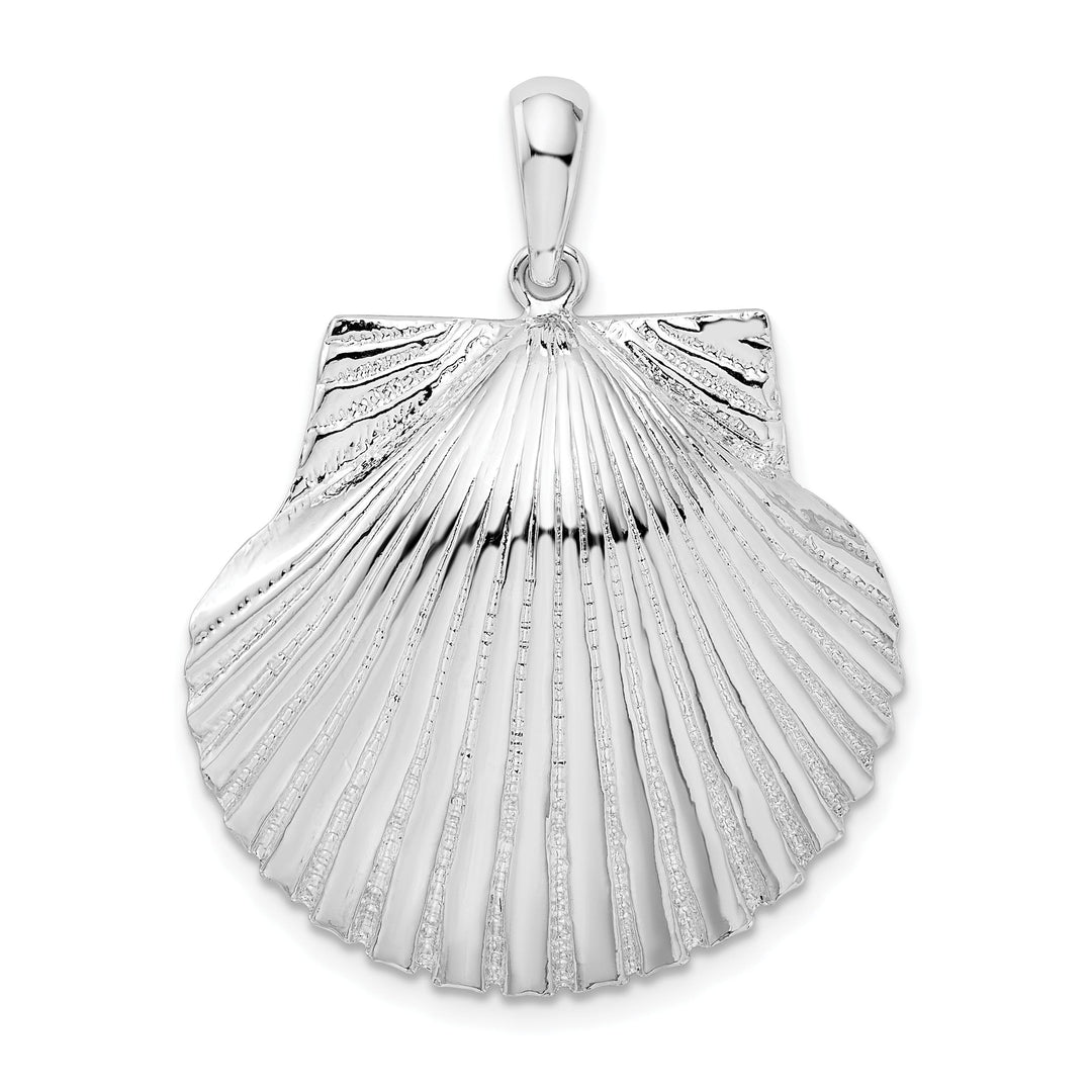 Sterling Silver and Textured Scallop Shell Pendant