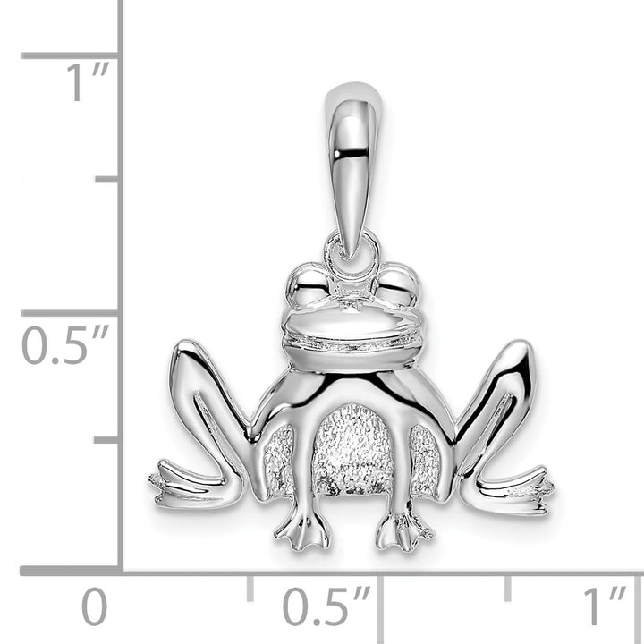Sterling Silver and Textured Sitting Frog Pendant