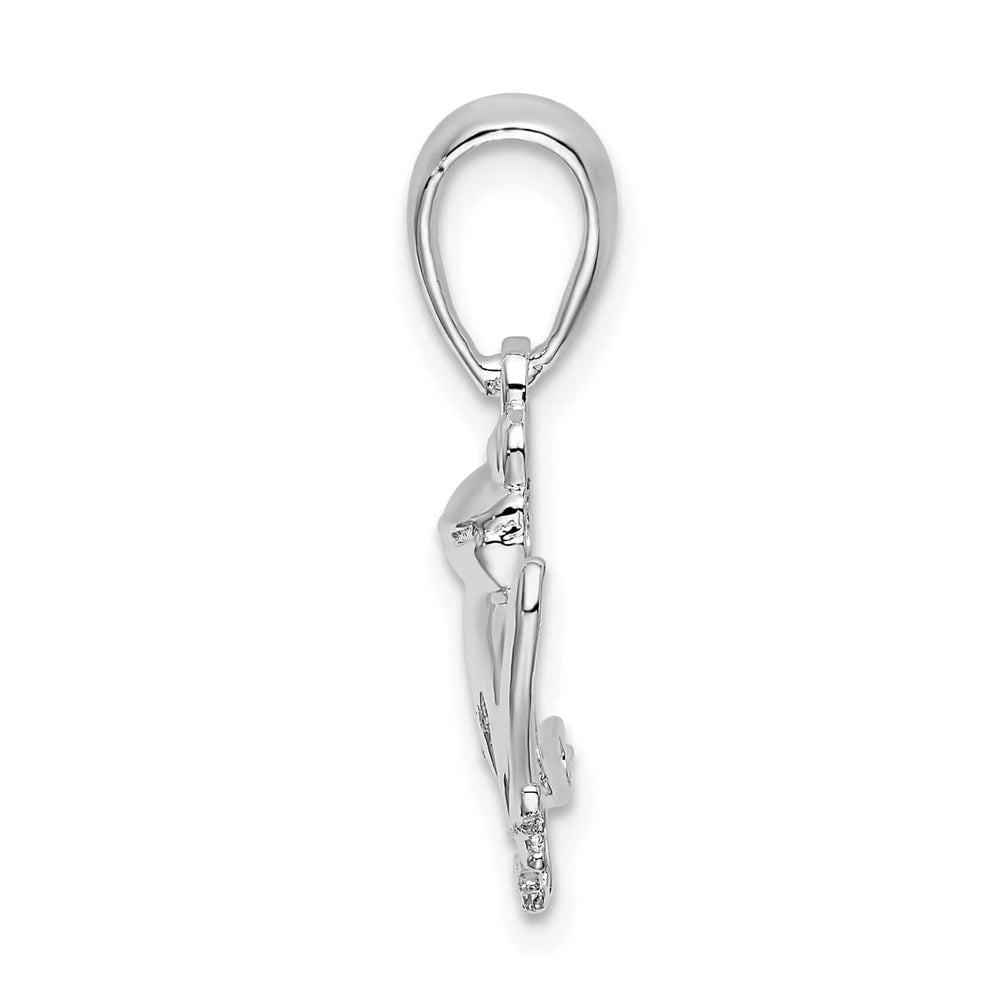 Sterling Silver and Textured Sitting Frog Pendant