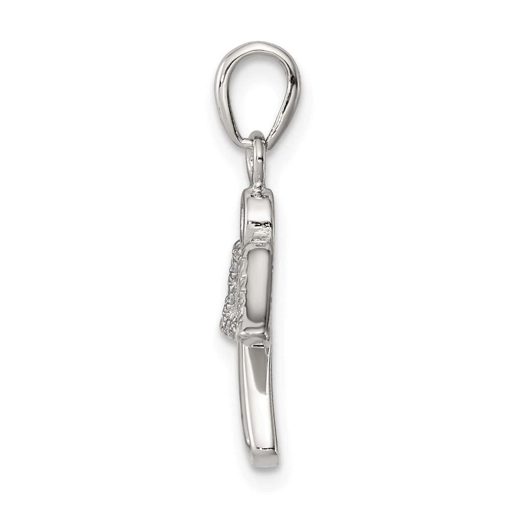 Sterling Silver Angel with CZ Wings Pendant