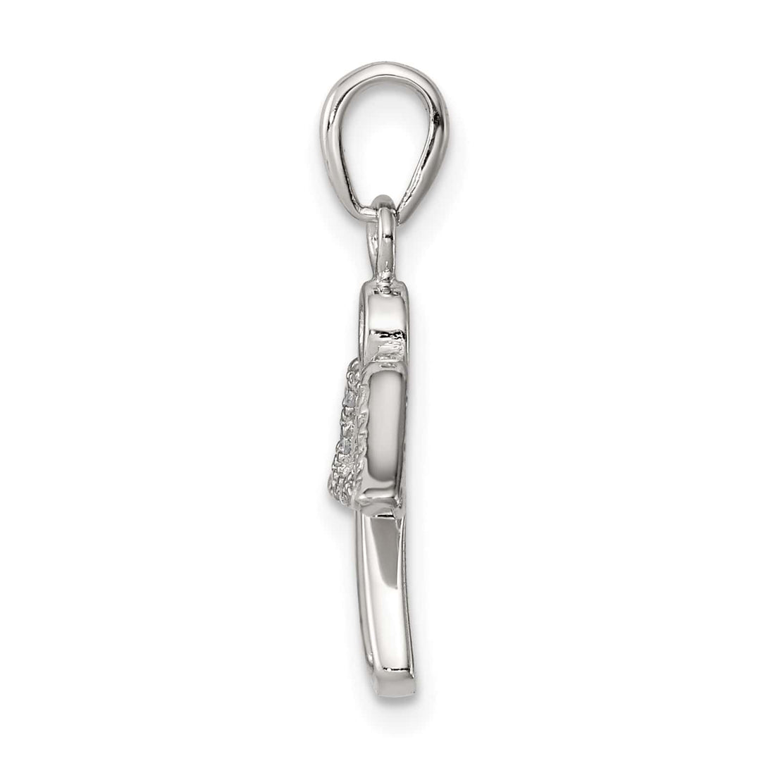 Sterling Silver Angel with CZ Wings Pendant