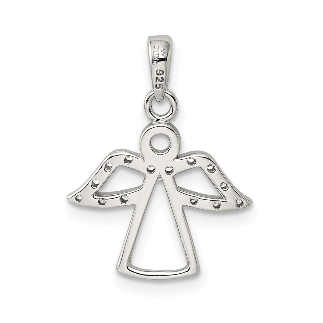 Sterling Silver Angel with CZ Wings Pendant