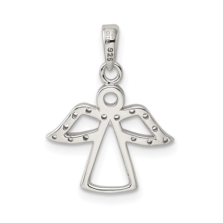Sterling Silver Angel with CZ Wings Pendant
