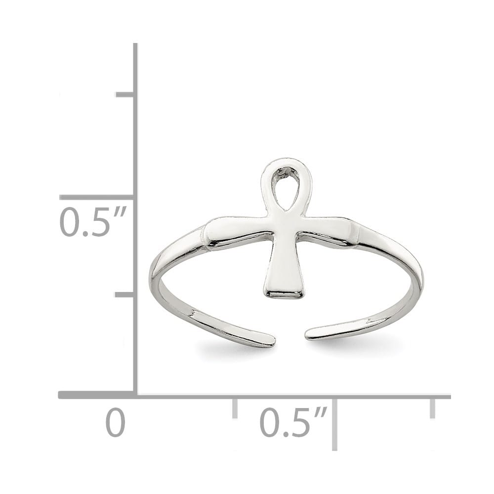 Sterling Silver Ankh (Egyptian Cross) Toe Ring