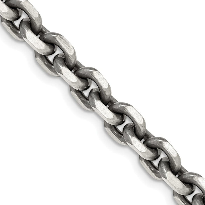 Sterling Silver Antiqued 7.0mm D.C. Elongated Open Link Chain