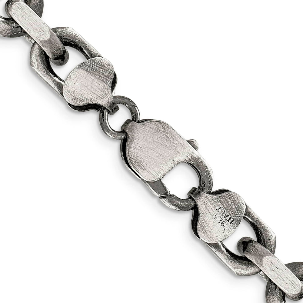 Sterling Silver Antiqued 8.6mm D.C. Elongated Open Link Chain