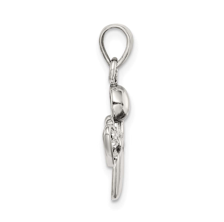 Sterling Silver Antiqued and CZ Angel Charm