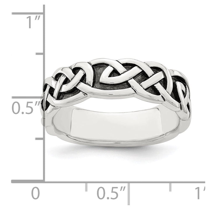 Sterling Silver Antiqued Celtic Knot Band Ladies Stock Size 6 Ring Are Refundable